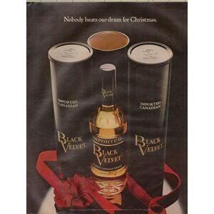 Black Velvet Canadian Whisky‎ Christmas Gift Vintage Alcohol Print Ad 1970